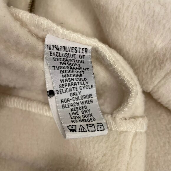 Bob Mackie Wearable Art Jacket Size L Embroidered Floral Full Zip Fleece Cream - Picture 13 of 14